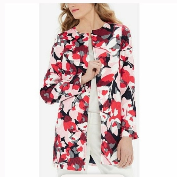 NWT The Limited women’s textured cotton Open front mid blazer pinks reds size S - Picture 1 of 15